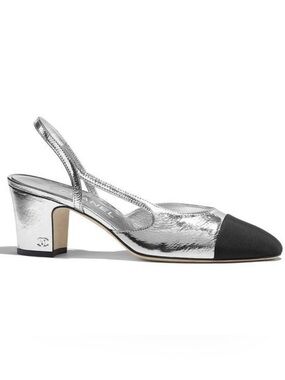 CHANEL Metallic Slingback Pumps